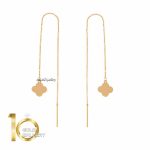 گوشواره بخیه ای طلا طرح گل چهار پر ونکلیف کد LE607