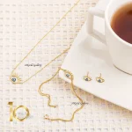 نیم ست طلا زنانه طرح چشم نظر کد CS330 - تصویر 2