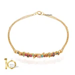 دستبند-طلا-طرح-مولتی-کالر