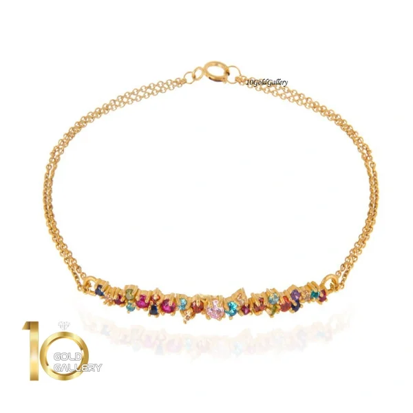دستبند-طلا-طرح-مولتی-کالر