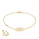 دستبند-طلا-طرح-بینهایت-و-قلب