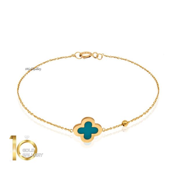 CB375 دستبند طلا طرح ونکلیف با مینا کاری