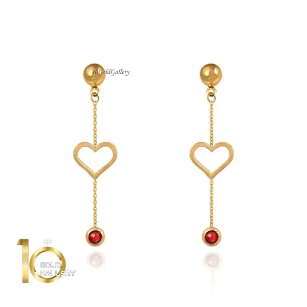 گوشوارهطلا-طرح-قلب-و-نگین