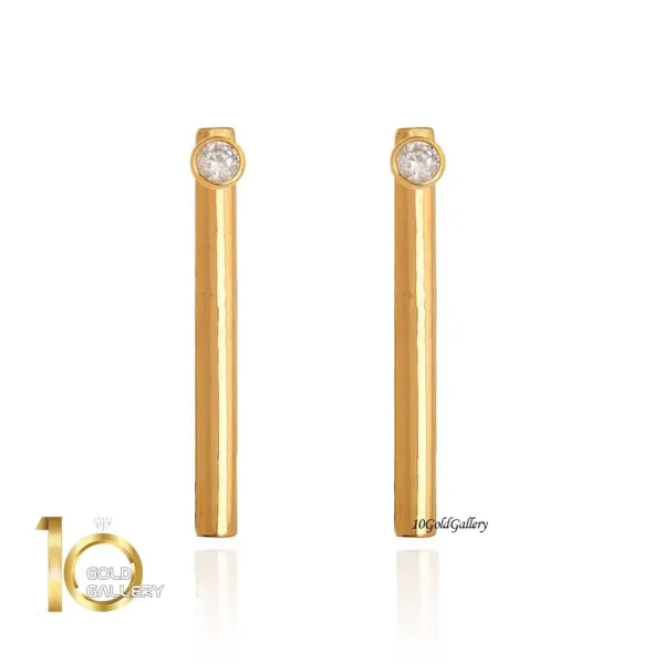 گوشواره-طلا-طرح-استوانه-ی-با-نگین