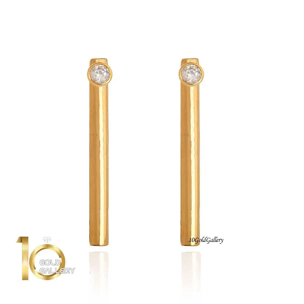 CE397-گوشواره-طلا-طرح-استوانه-ی-با-نگین گوشواره-طلا-طرح-استوانه-ی-با-نگین