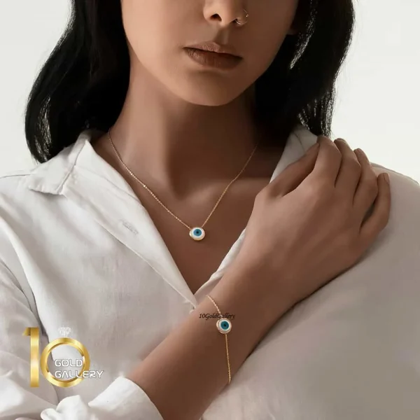گردنبند-طلا-با-پلاک-چشم-نظر-مدل