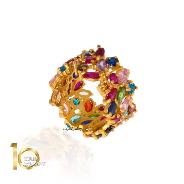 انگشتر-طلا-پهن-مولتی-کالر