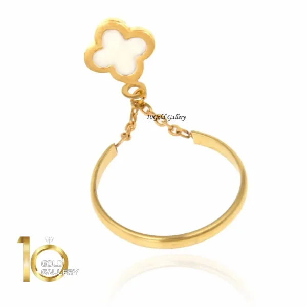 انگشتر-با-آویز-ون-کلیف-مینکاری-سفید