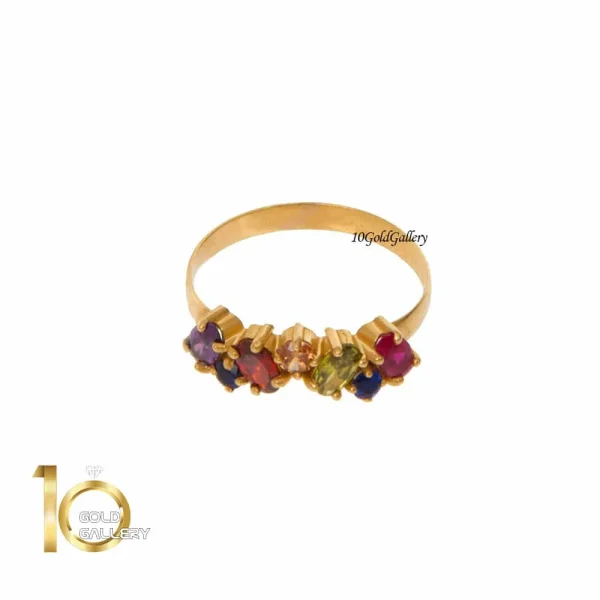 انگشتر-طلا-طرح-مولتی-کالر