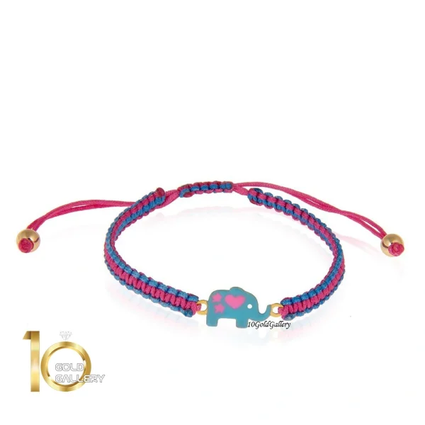 دستبند-طلا-طرح-نه-و-فیل-آبی-گوگولی