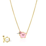 گردنبند-طلای-کودک-طرح-ستاره-صورتی