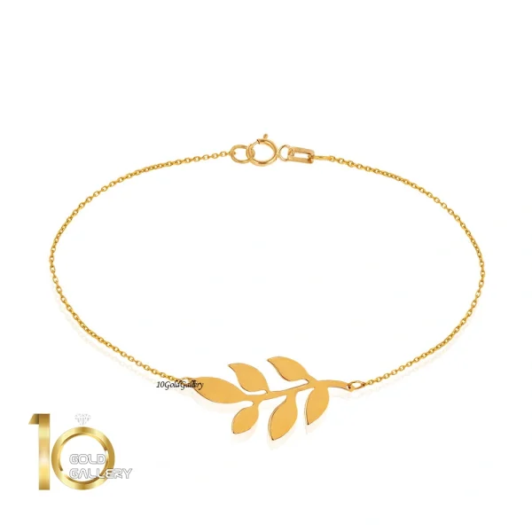 دستبند-طلا-طرح-برگ