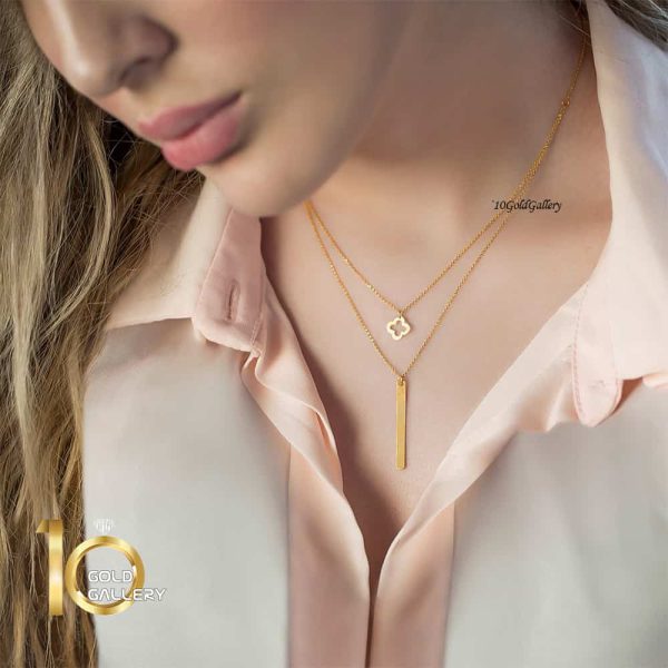 گردنبند طلا دو لایه طرح ونکلیف کد LN820