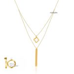 گردنبند طلا دو لایه طرح ونکلیف کد LN820