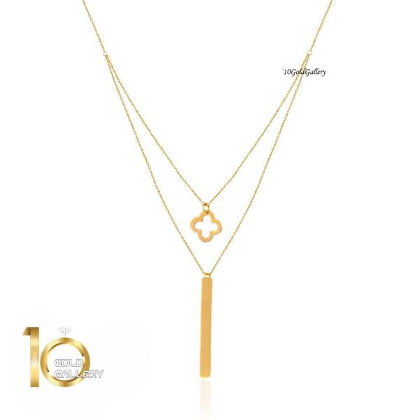 گردنبند طلا دو لایه طرح ونکلیف کد LN820