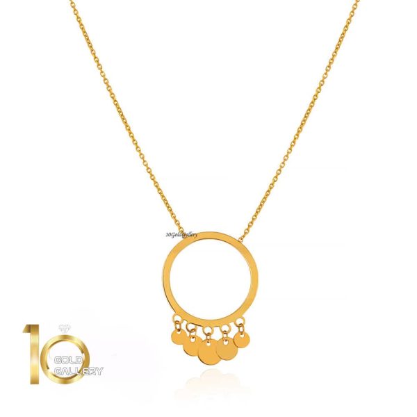 گردنبند طلا طرح دایره و پولکی کد LN878