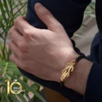 دستبند-چرم-طلا-مردانه-طرح-مردانه-فرد-مدل