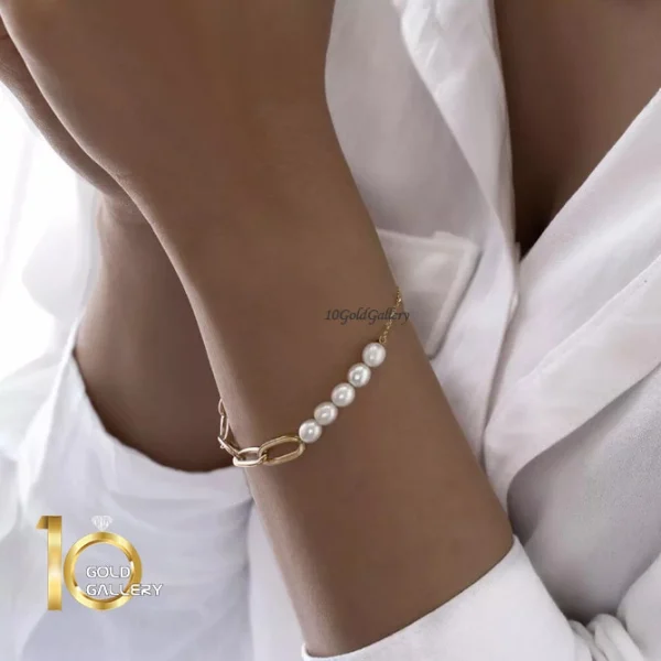 دستبند-طلا-طرح-زنجیر-کارتیه-با-مدل