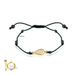 دستبند-با-بافت-و-اویز-برگ