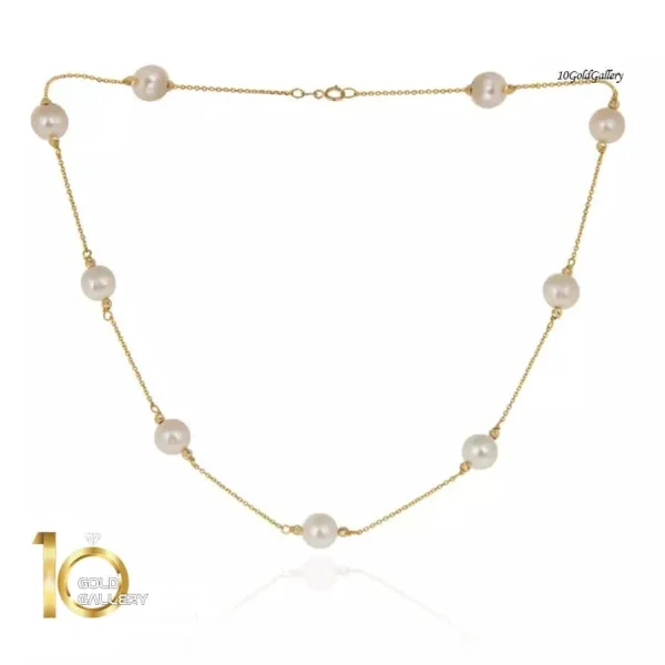 گردنبند-طلا-با-مروارید-و-گوی