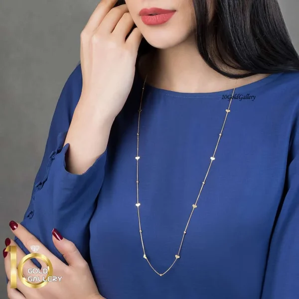 گردنبند-رو-لباسی-طلا-طرح-قلب-مدل