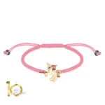 دستبند-بافت-کودک-با-پلاک-طلا-طرح-یونیکورن