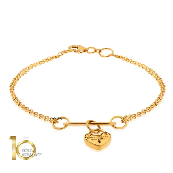 دستبند-طلا-با-آویز-قلب-تیفانی
