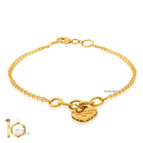 دستبند-طلا-با-آویز-قلب-تیفانی