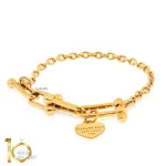 دستبند-طلا-طرح-زنجیر-تیفانی-با-آویز-قلب-تیفانی