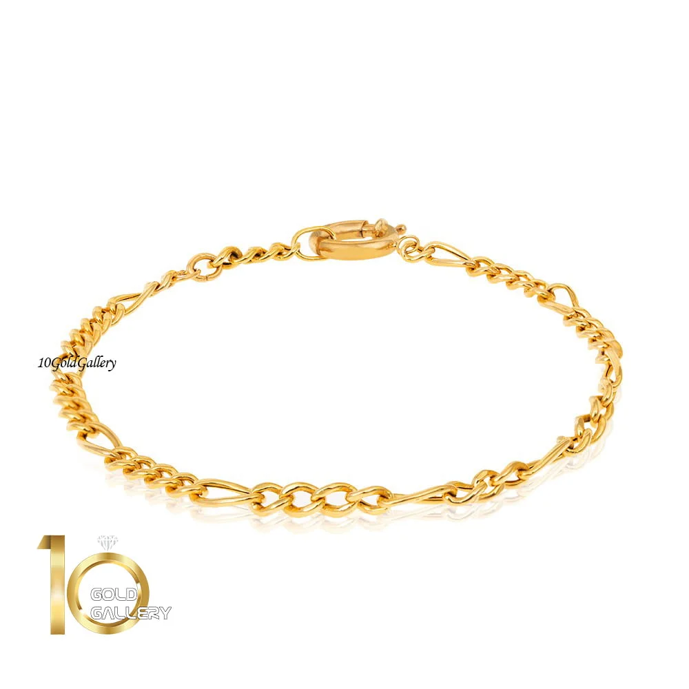 دستبند-طلا-طرح-فیگارو-کد-CB407 دستبند-طلا-طرح-فیگارو