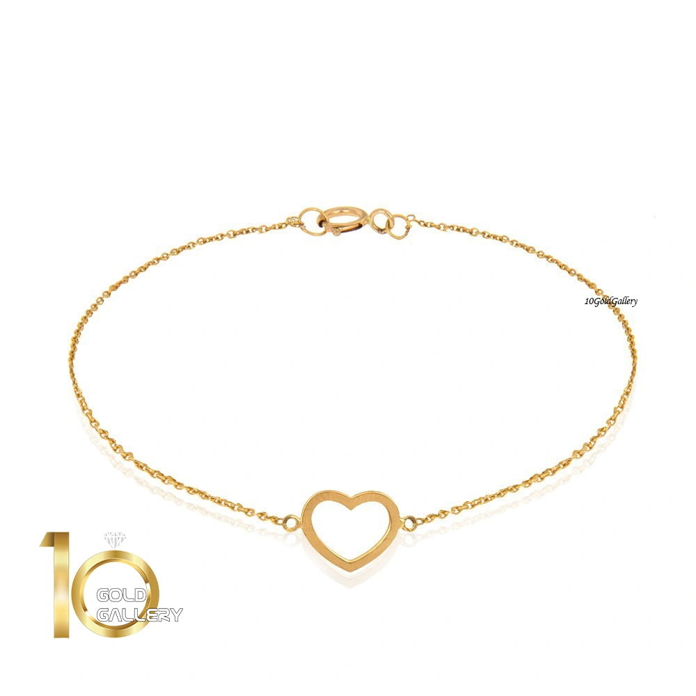 دستبند-طلا-طرح-قلب-کد-LB107 دستبند-طلا-طرح-قلب