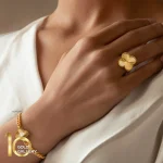 دستبند-طلا-کارتیه-با-پلاک-طرح-ونکلیف