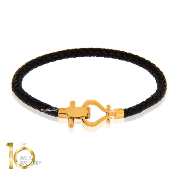 XB815 دستبند طلا طرح زنانه چزم با پلاک طلا