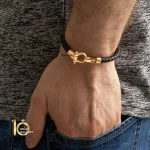 دستبند-چرم-مردانه-با-پلاک-طلا-طرح-امگا