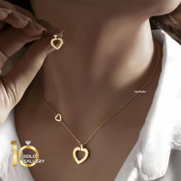 نیم-ست-طلا-طرح-قلب-فرد-ساده