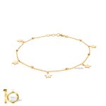 پابند طلا با آویزهای ستاره کد LA714