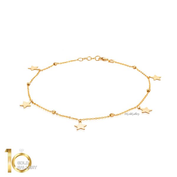 پابند طلا با آویزهای ستاره کد LA714