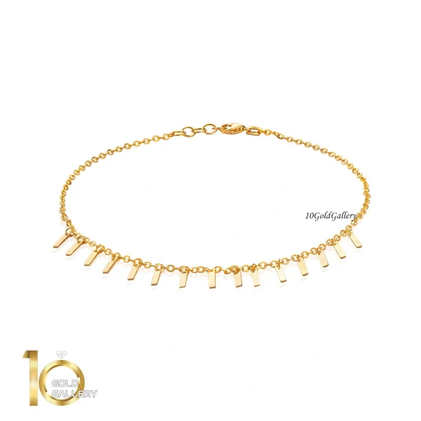 پابند-طلا-با-آویزهای-مستطیلی