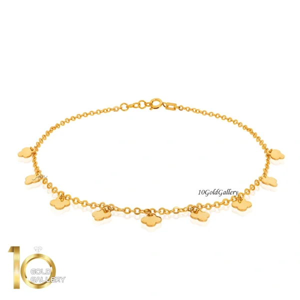 پابند-طلا-با-پلاک-های-طرح-ونکلیف