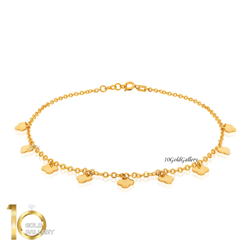 پابند-طلا-با-پلاک-های-طرح-ونکلیف