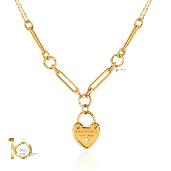 گردنبند-طلا-با-پلاک-قلب-طرح-تیفانی