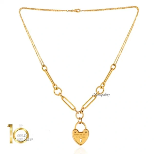 گردنبند-طلا-با-پلاک-قلب-طرح-تیفانی-واید