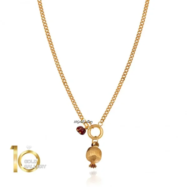 گردنبند-طلا-زنجیر-کارتیر-با-اویز-انار-کالکشن-یلدا