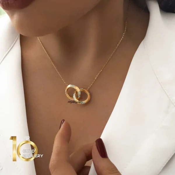 گردنبند-طلا-طرح-تیفانی-دوقلو