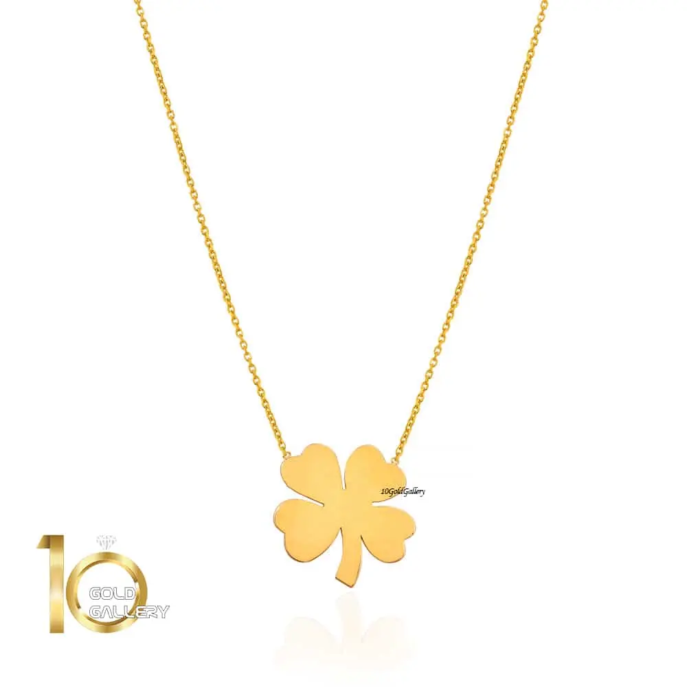 گردنبند-طلا-طرح-شبدر-کد-LN887 گردنبند-طلا-طرح-شبدر