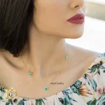 گردنبند طلا طرح پروانه با گوی البرنادو