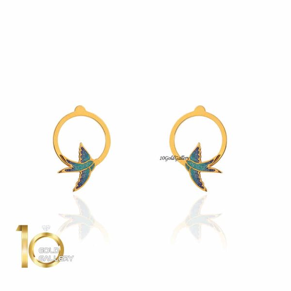 گوشواره طلا طرح پرستو کد LE689