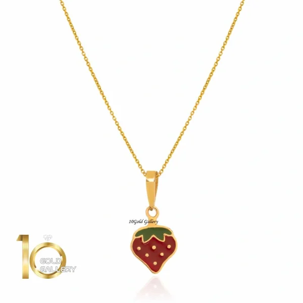آویز طلا کودک طرح توت فرنگی