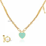 گردنبند طلا با پلاک طلا طرح قلب تیفانی