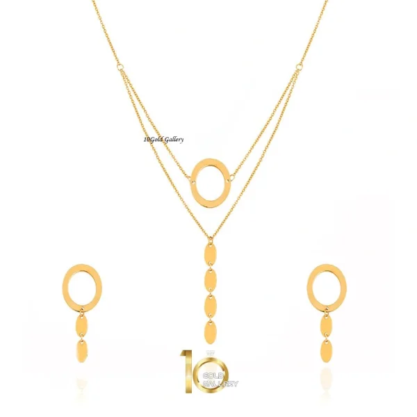 نیم ست طلا طرح هندسی